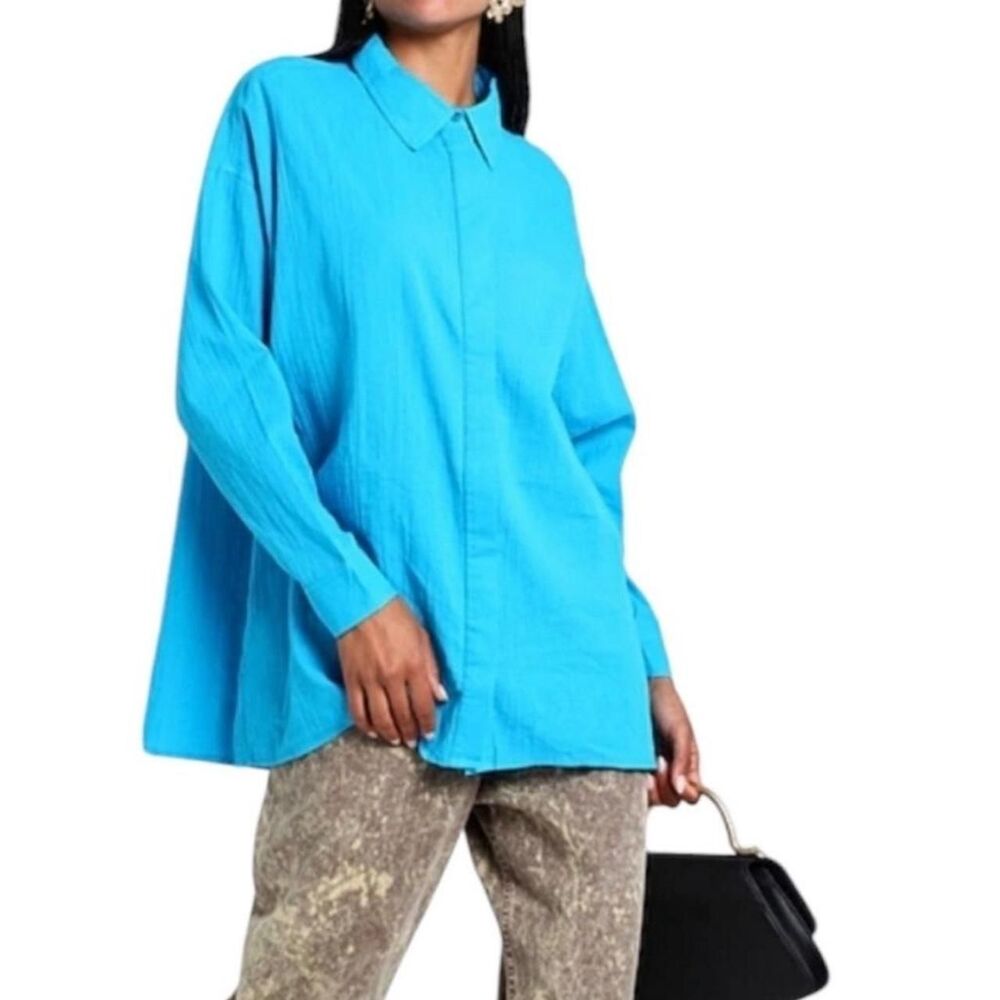 Topshop Women's Blue Blouse